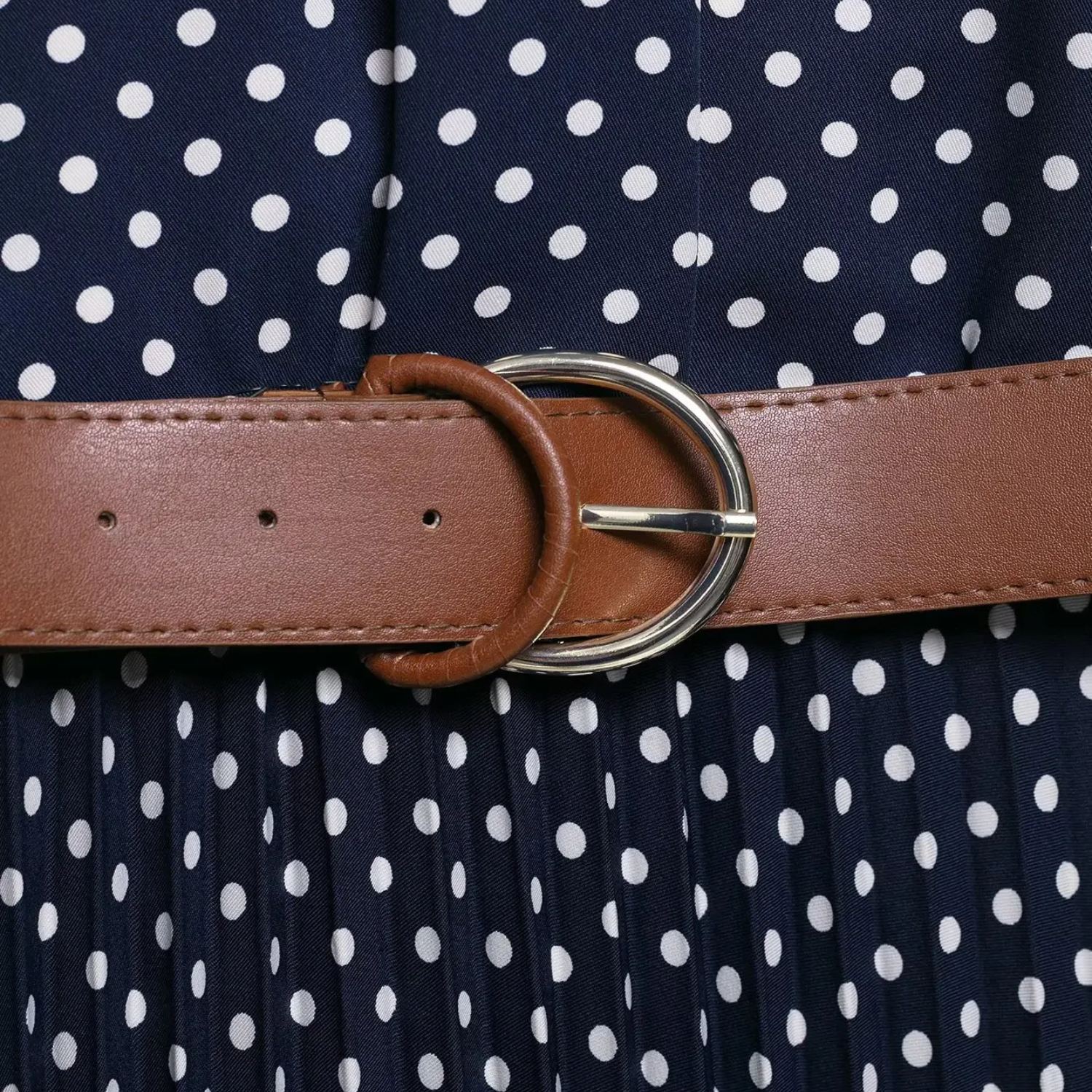 Zara | Sukienka Midi w Groszki z Wiązaniem na Szyi i Paskiem